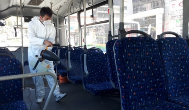 Halk Otobüslerinden, virüse karşı dezenfekteli önlem!...