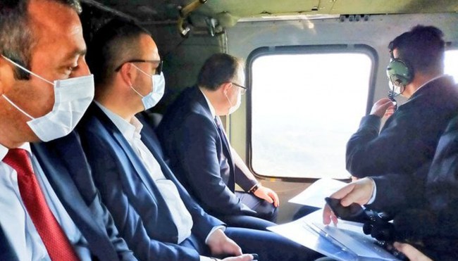 Vali Tutulmaz havadan denetledi