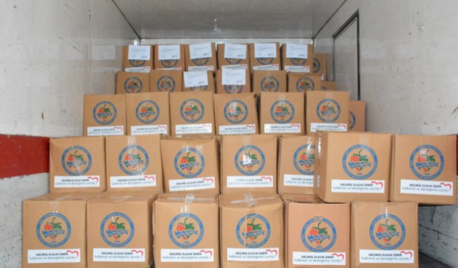 200 koli gıda yardımı yola çıktı