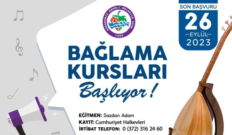 Bağlama kursu müracatları başladı