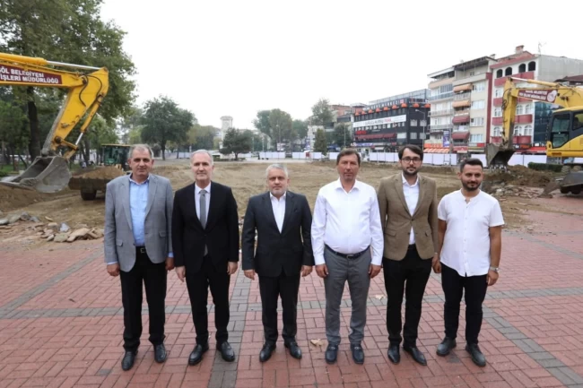 İnegöl'de Heykel bölgesinde düzenleme çalışmaları başladı