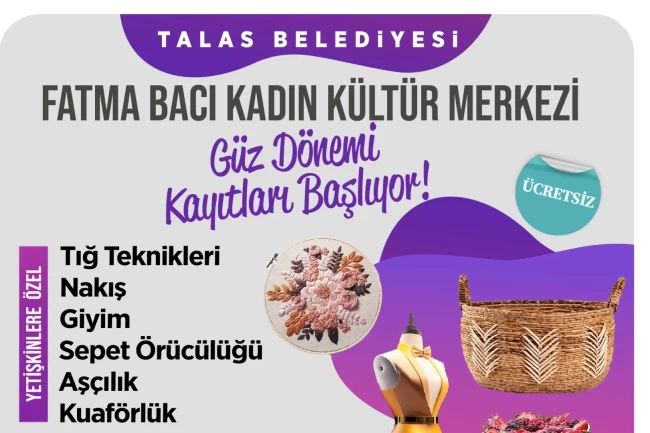 Talas'ta kadın mesleki eğitim kursları başlıyor