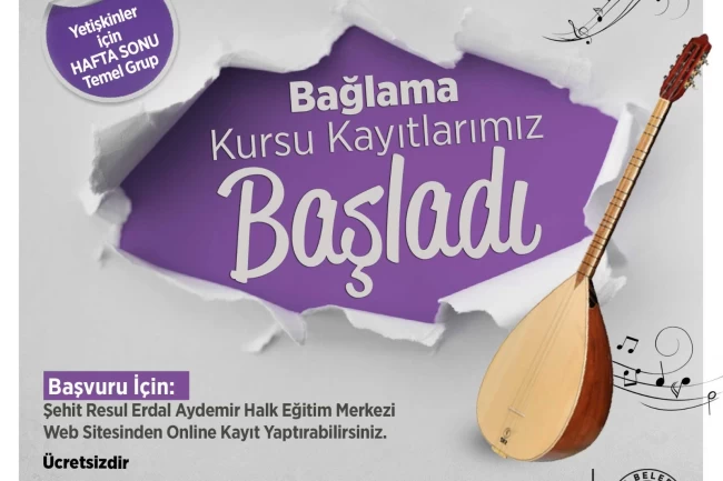 Bağlama öğrenmek isteyenler Talas Musiki Cemiyeti'ne