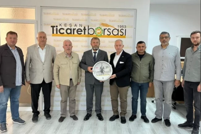 Çorlu Ticaret Borsası Başkanı Özer Cin'den Keşan Ticaret Borsası'na ziyaret