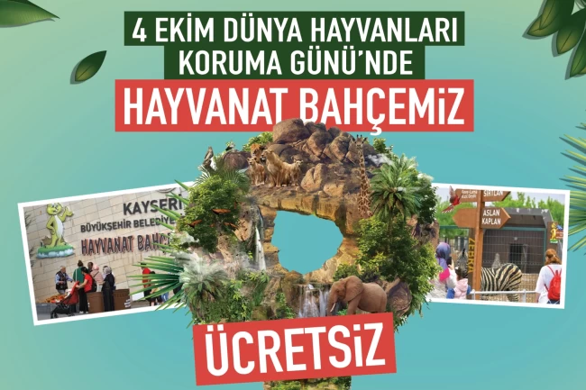 Kayseri'de Hayvanları Koruma Günü'nde "Hayvanat Bahçesi" ücretsiz