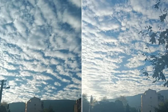 Bursa'da kümülüs bulutları görsel şölen sundu