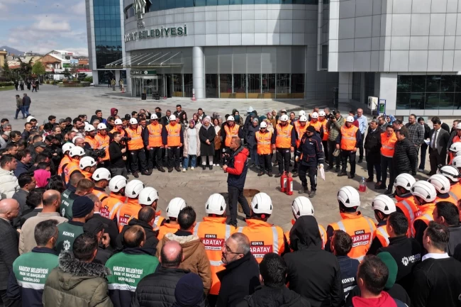 Konya Karatay Belediyesi'nde 'afet ve yangın' eğitimi