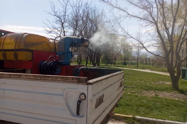 Erzincan'da larva ilaçlaması