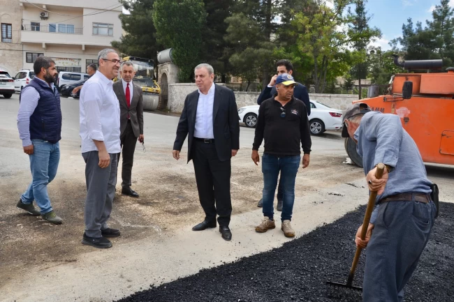 Mardin'de Başkan Şahin'den asfalt çalışmalarına yakın mercek