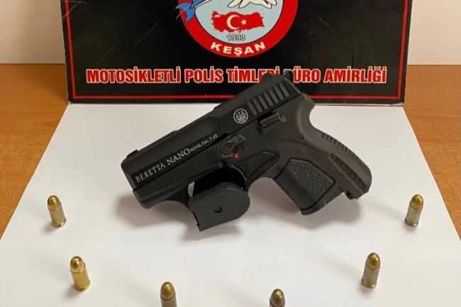 Edirne Keşan'da ruhsatsız silaha 1 gözaltı