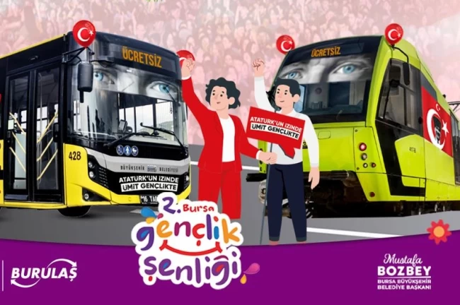 Bursa'da 19 Mayıs'ta ulaşım ücretsiz