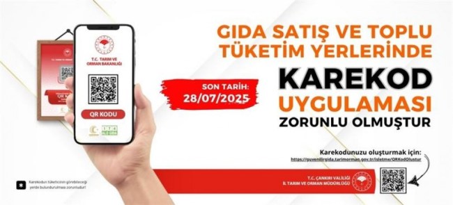 Gıda işletmelerinde karekod uygulaması zorunlu hale geldi