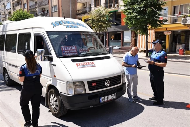 Denizli Büyükşehir'den şehir içi minibüs ve taksi denetimi