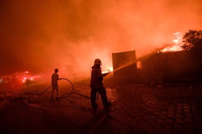 İzmir'de yangınlara karşı canla başla mücadele ettiler