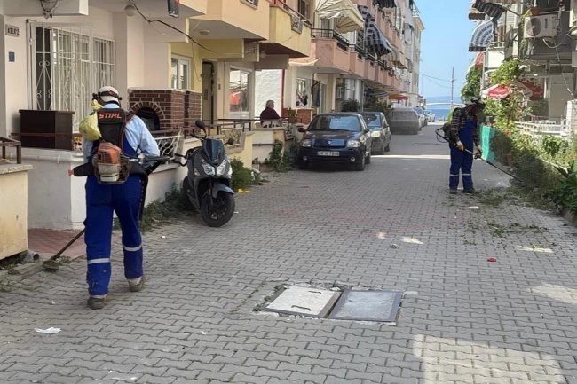 Bursa'da Gemlik Belediyesi'nden Kumla'ya yaz temizliği desteği
