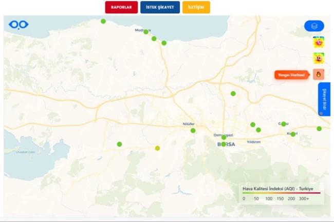 Bursa Büyükşehir yangın noktalarını anlık gösterecek