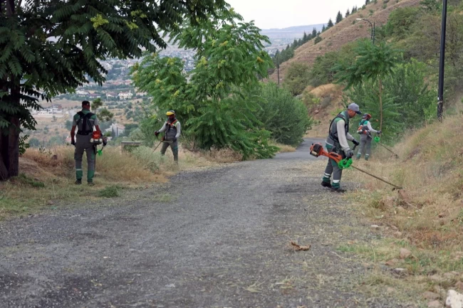 Kayseri Talas'ta Ali Dağı'na yangın önlemi