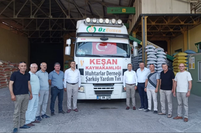 Yangın mağduru çiftçilere yem desteği