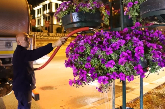 Eskişehir'de gece mesaisiyle yeşil alanlara can veriliyor