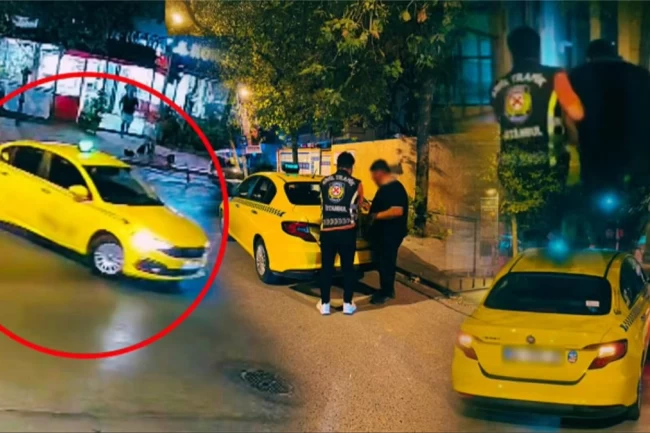 Kadıköy'de drift yapan taksici yakalandı! Ehliyete el, araca men!