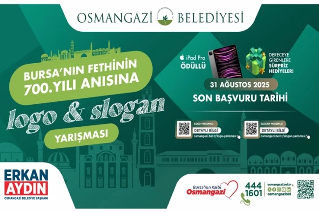 Bursa'da fethin 700'üncü yılına özel Osmangazi'den logo ve slogan yarışması