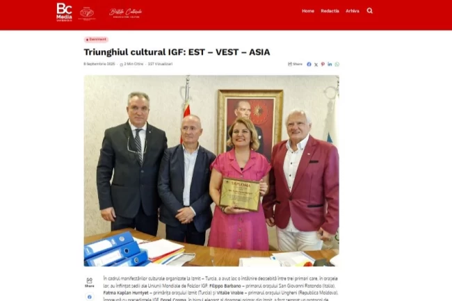 İzmit'in kültürel iş birliği Romanya basınında