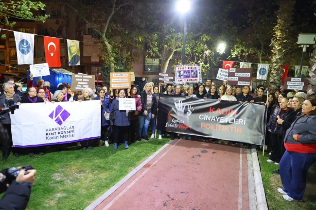 İzmir Karabağlar'da şiddete karşı tek ses tek yürek