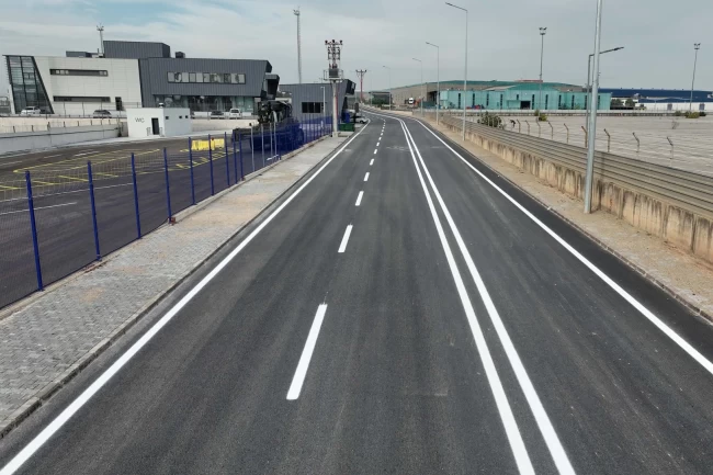 Kocaeli Railport'ta asfalt ve yol çizgileri tamamlandı