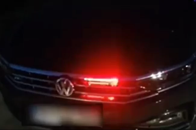 Mudanya'da çakar lambalı araca trafikten men!