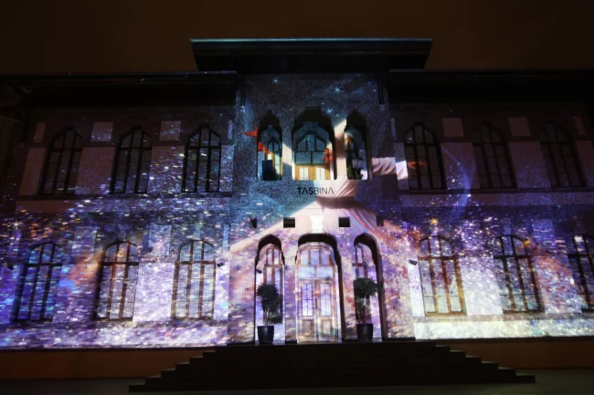 Konya'da tarihi binada video mapping gösterisi