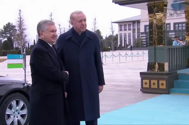 Özbekistan Cumhurbaşkanı Mirziyoyev Beştepe'de