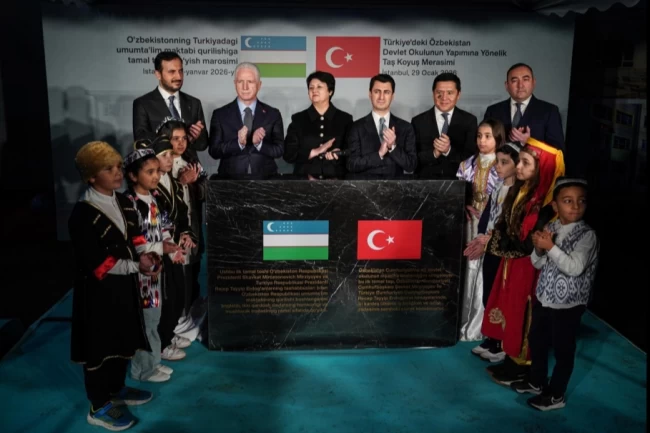 Türkiye'deki Özbekistan Devlet Okulu'nun yapımına yönelik 'Taş Koyuş' merasimi düzenlendi