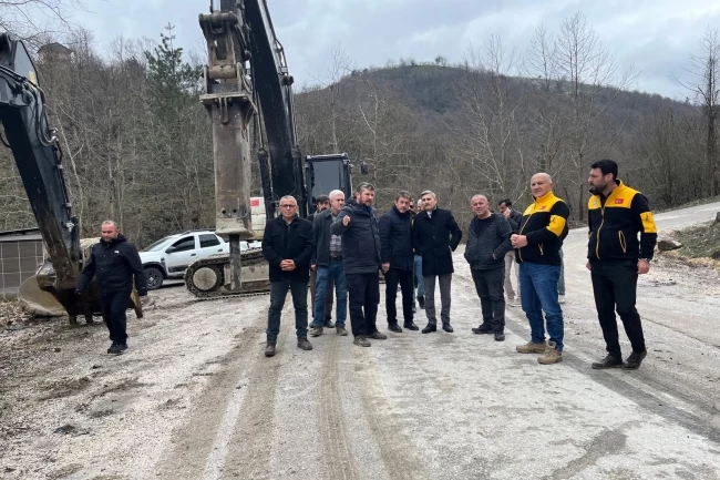 Yığılca Yedigöller grup yolunda altyapı çalışmaları hız kazandı