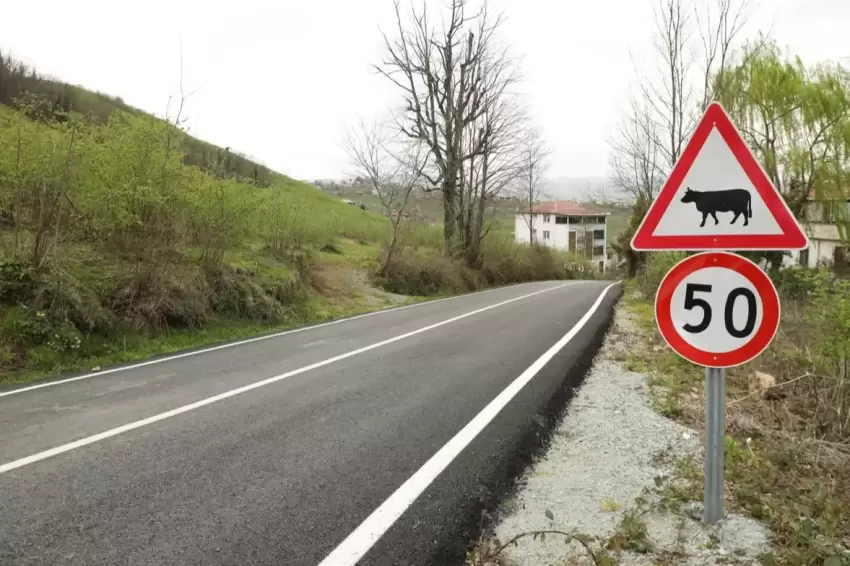Ordu'da tamamlanan yollarda trafik güvenliği artırılıyor