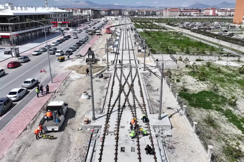Konyada Stadyum-Şehir Hastanesi Tramvay Hattı hızla ilerliyor