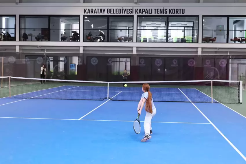 Konya Karatayda İl Birinciliği Tenis Turnuvası heyecanı