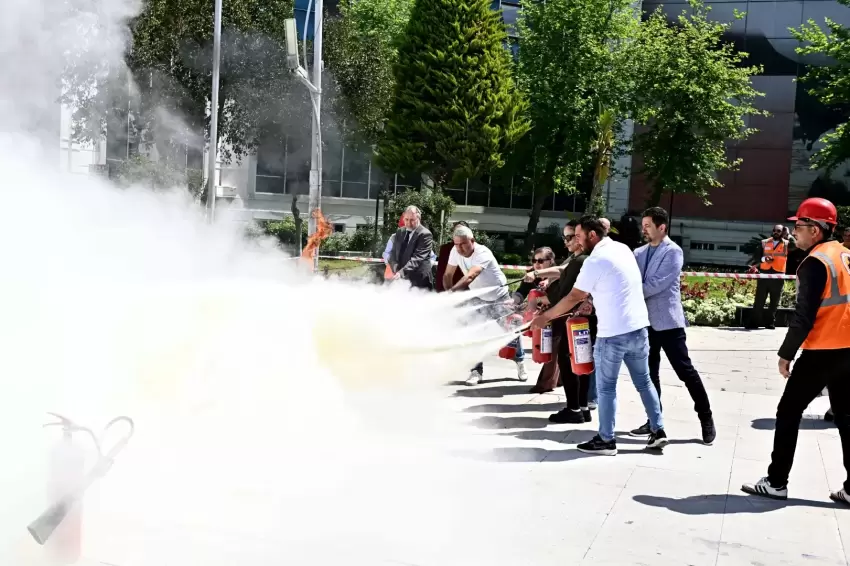 Muratpaşada yangın tatbikatı