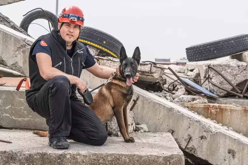 İzmir'de Momo enkaz için eğitiliyor