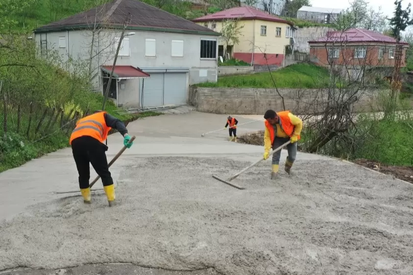 Ordu Korganda beton yol çalışması başlattı