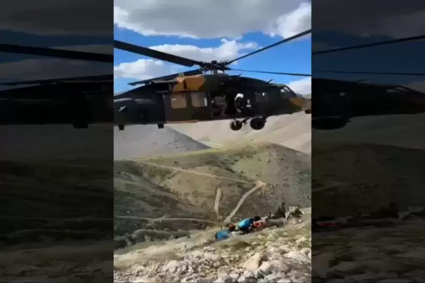 Adıyamanda dağlık arazide yaralanan vatandaş helikopterle kurtarıldı