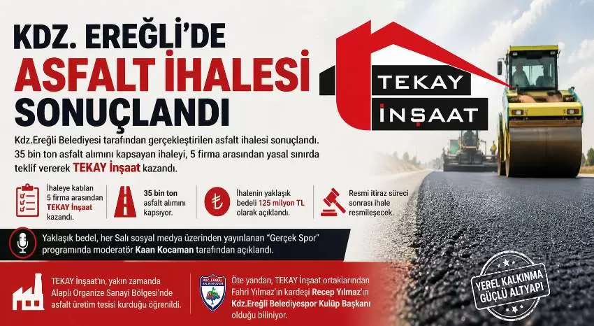 Kdz. Ereğlide asfalt ihalesi sonuçlandı