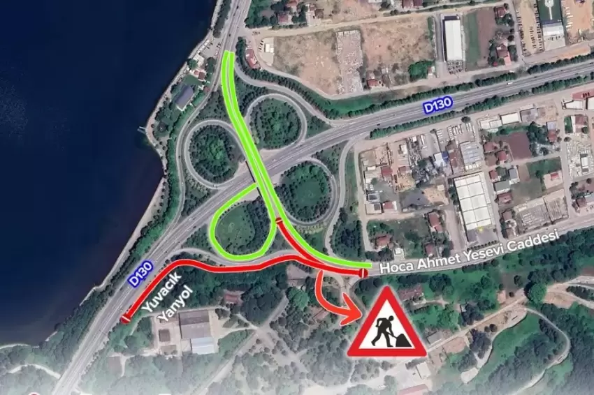 Kocaelide Başiskele istikametinde yol çalışması