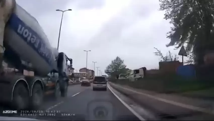 Kdz.Ereğlide beton mikseri kazaya davetiye çıkardı