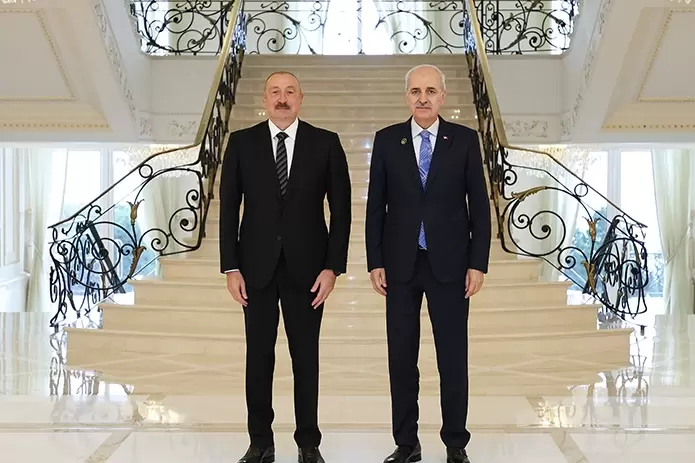 Azerbaycan Cumhurbaşkanı Aliyev, Kurtulmuşu kabul etti