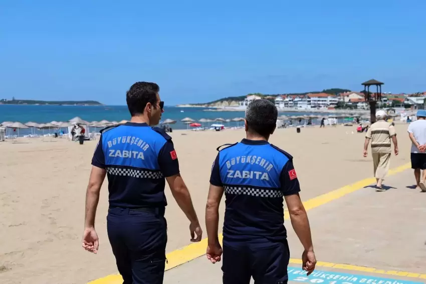 Kocaeli Zabıtasından sahillerde huzur nöbeti