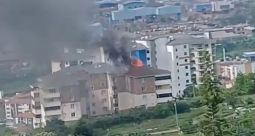 Gülüçte yangın.. İtfaiye yangına müdahale ediyor