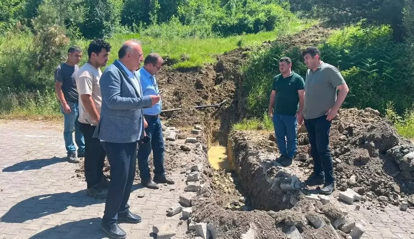 Gökçebey Belediyesinden kesintisiz su için yeni hat çalışması