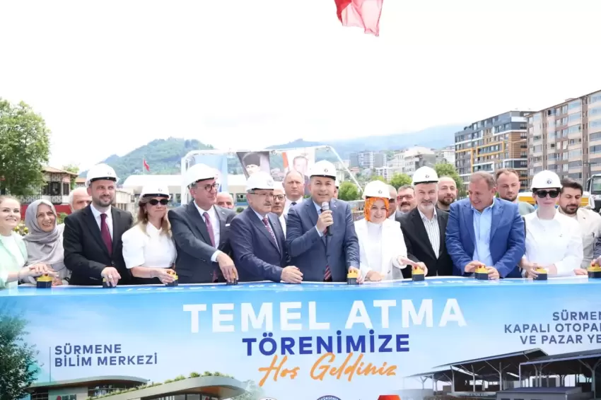 Trabzon Sürmenede kapalı otopark ve pazar yerinin temeli atıldı
