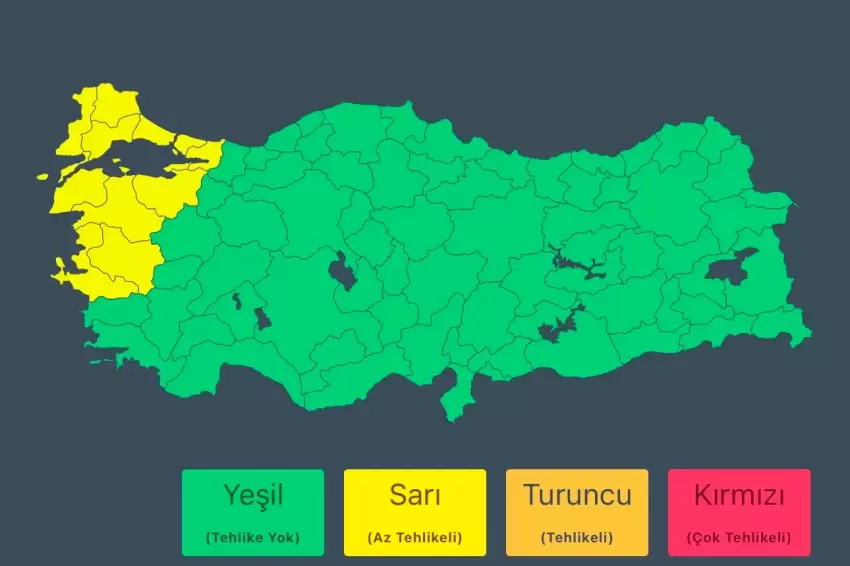 Bakanlık sarı kodla uyardı: Fırtınaya dikkat