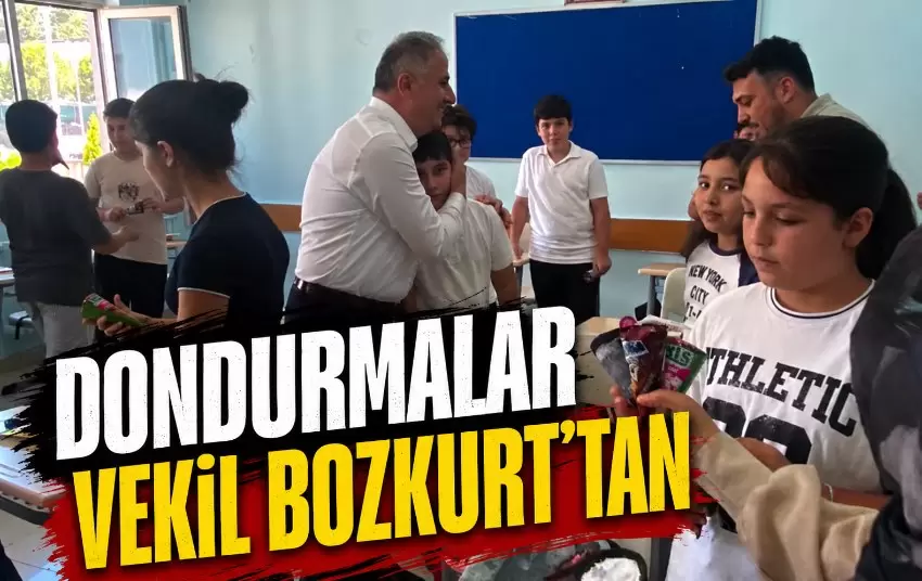 Sözünü tuttu… Saffet Bozkurttan öğrencilere dondurma sürprizi
